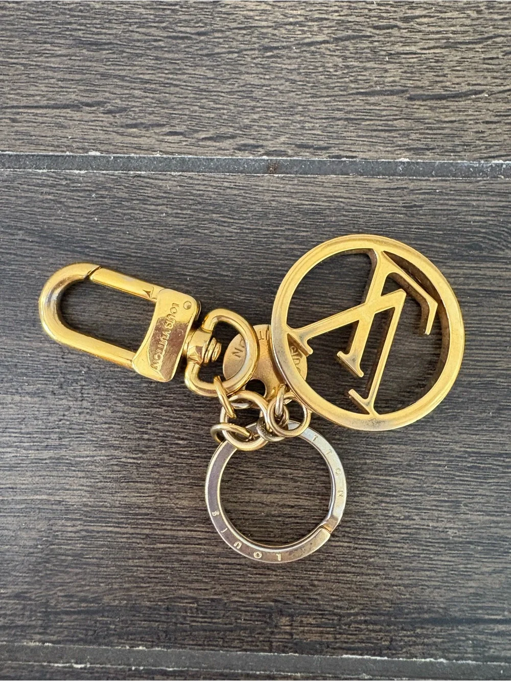 Louis Vuitton Gold and Silver LV Circle Key Holder
